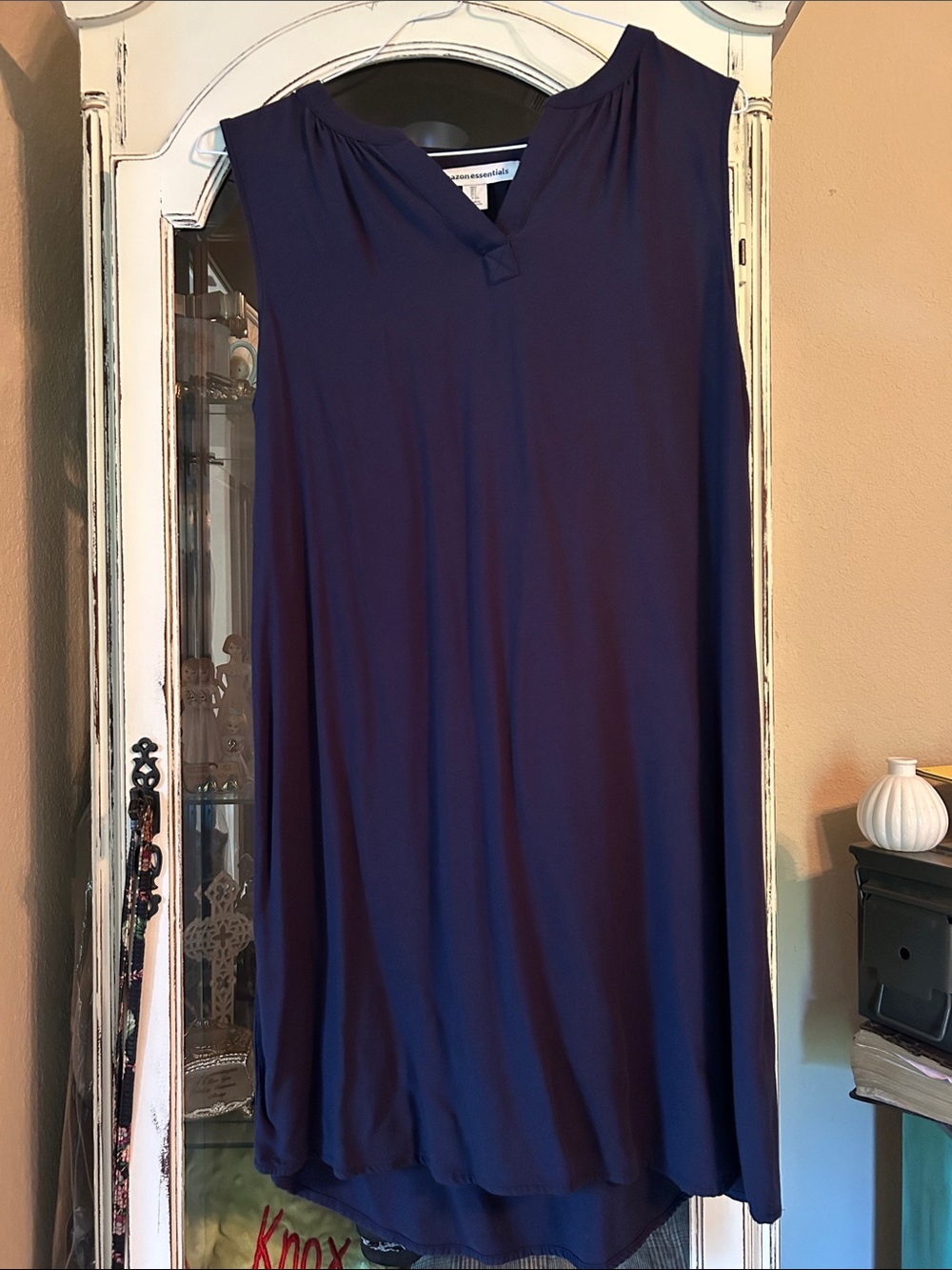 Amazon Essentials Dark Navy V-Neck Swing Dress